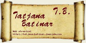 Tatjana Batinar vizit kartica